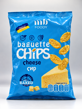 Baget CHIPS сыр, натуральные сухарики, быстрый перекус с собой, легкий перекус на работе, перекус в машину 55 г 00-00001605 фото